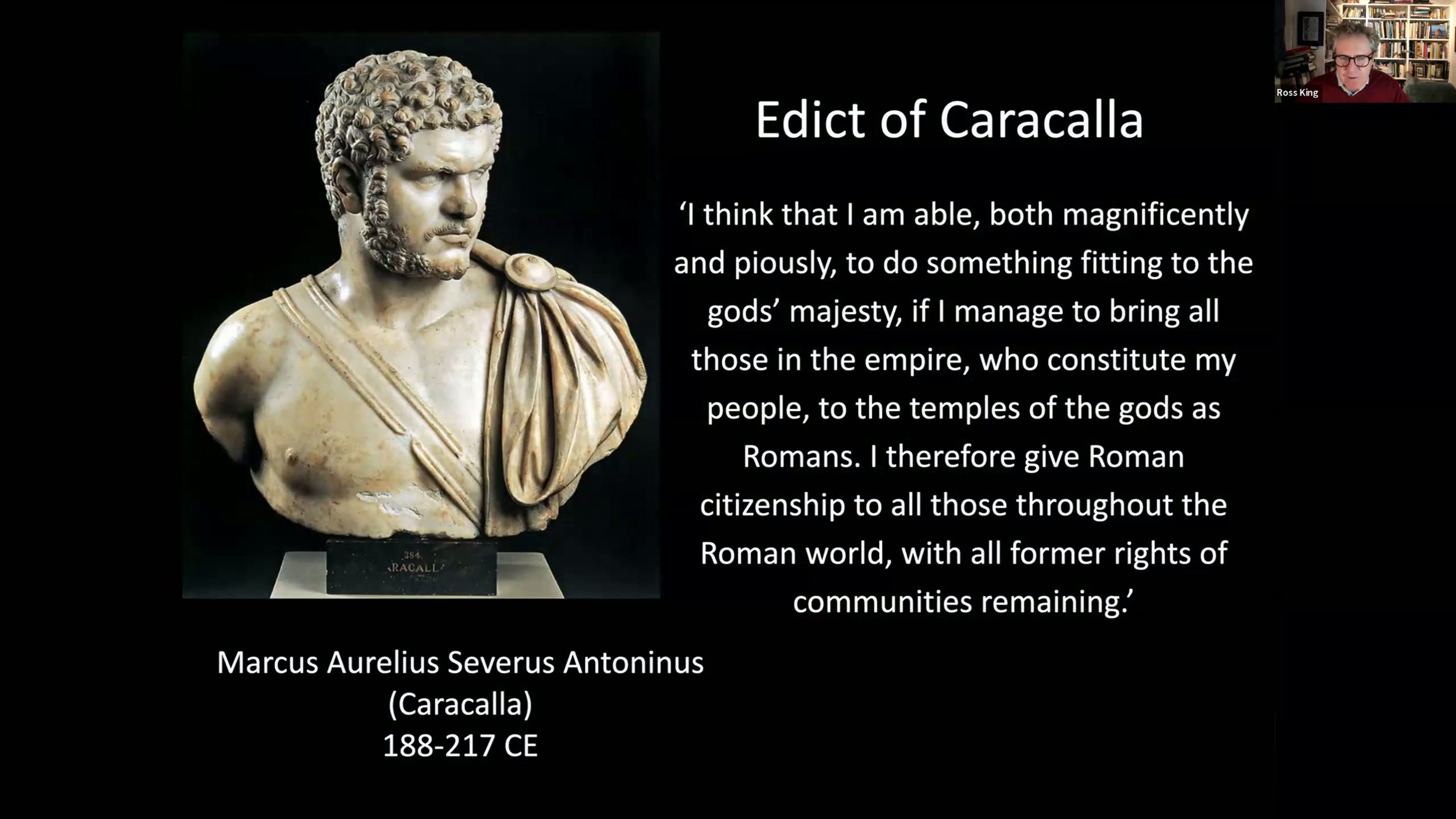 PATRONS ENCOUNTER The Shortest History of Ancient Rome with Ross King